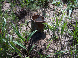 A Soviet metal cup recovered near the remains.