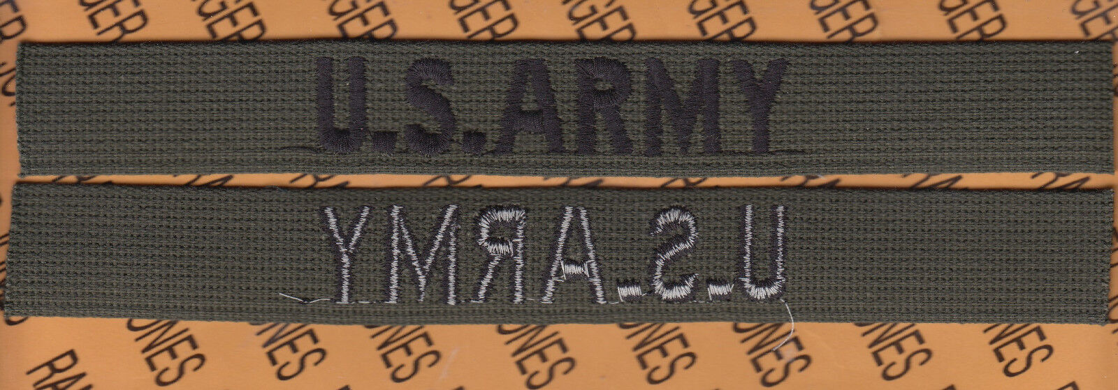 US Army full embroidered Name tape cloth OD Green & Black sew on patch 