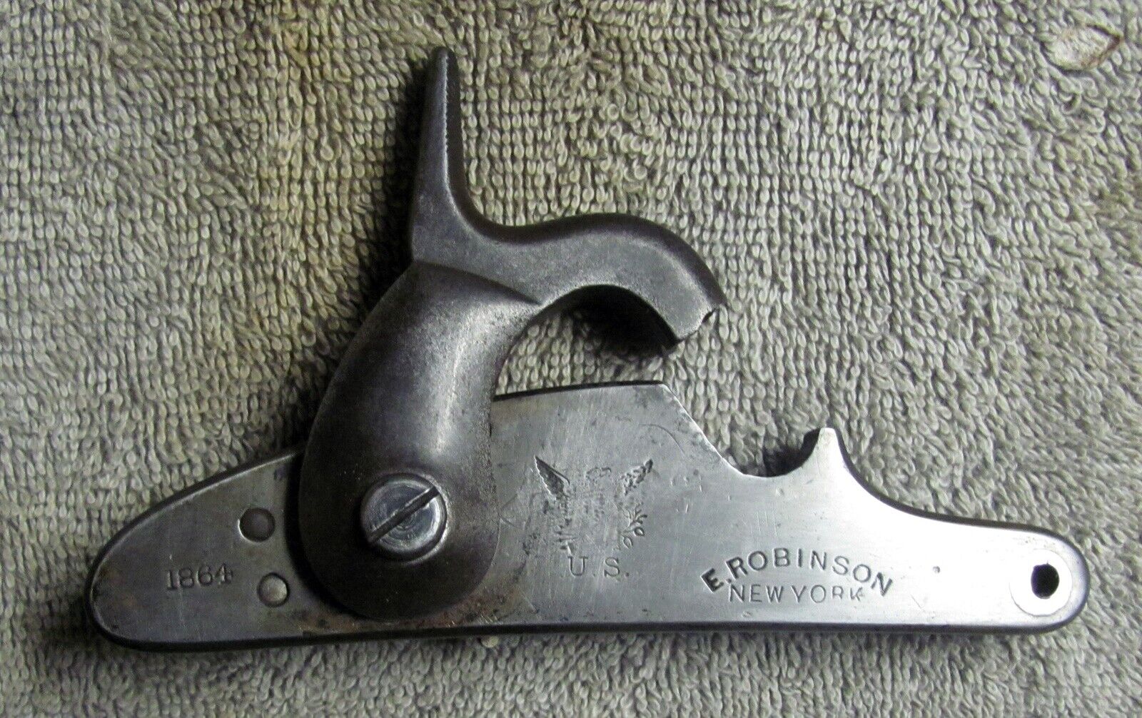 Model 1861 Rifle Musket Lock Marked U. S & E. Robinson 1864