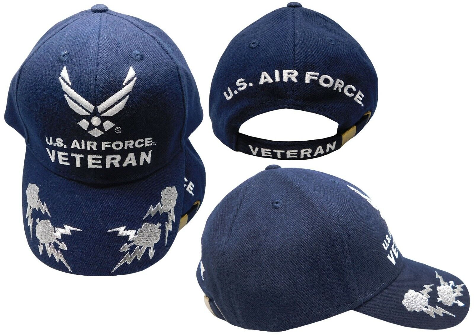 U.S. Air Force Veteran III Scrambled Eggs Hat Blue Cap USAF Officially Licensed
