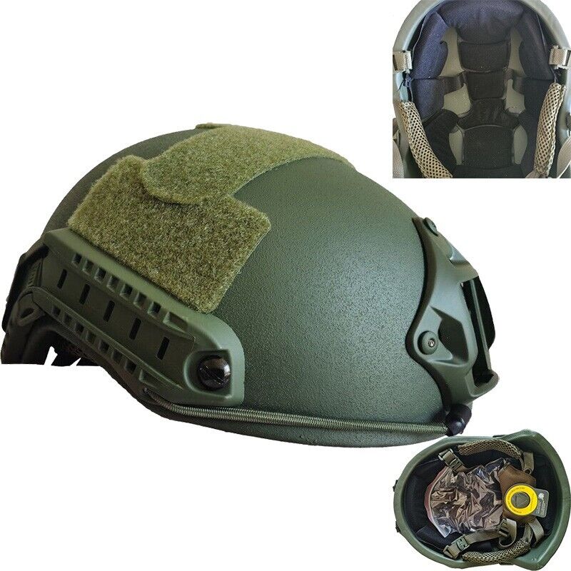 OD Green Tactical Helmet, Size M/L, Level IIIA Ballistic Helmet, UHMWPE Material