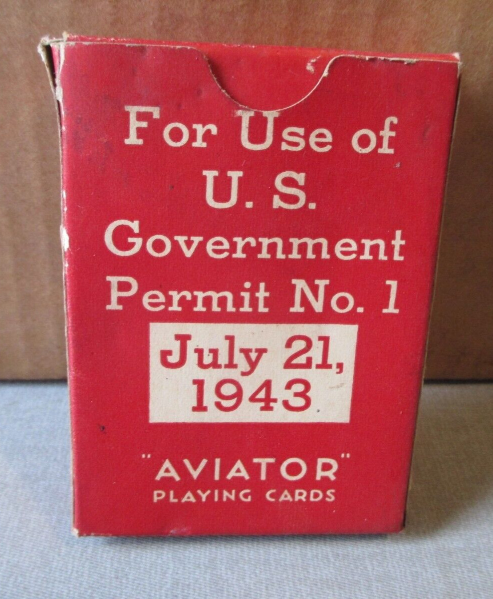 1943- WW2- RED CROSS GOVERNMENT ISSUE- AVIATOR PLAYING CARDS- UN-USED- BUY BONDS
