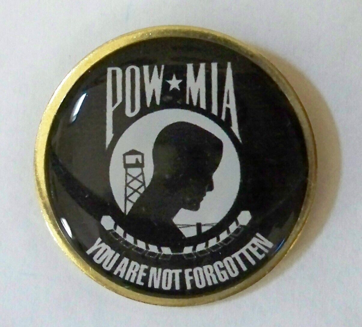 POW-MIA lapel pin, proudly made in the USA