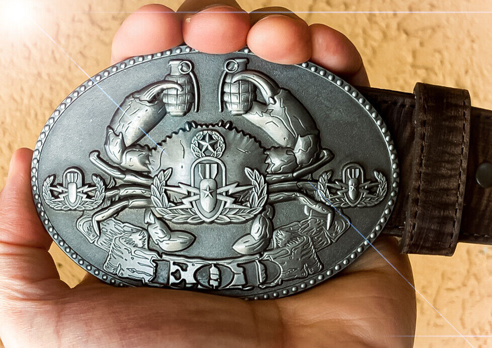 EOD Crab Belt Buckle Antique Silver