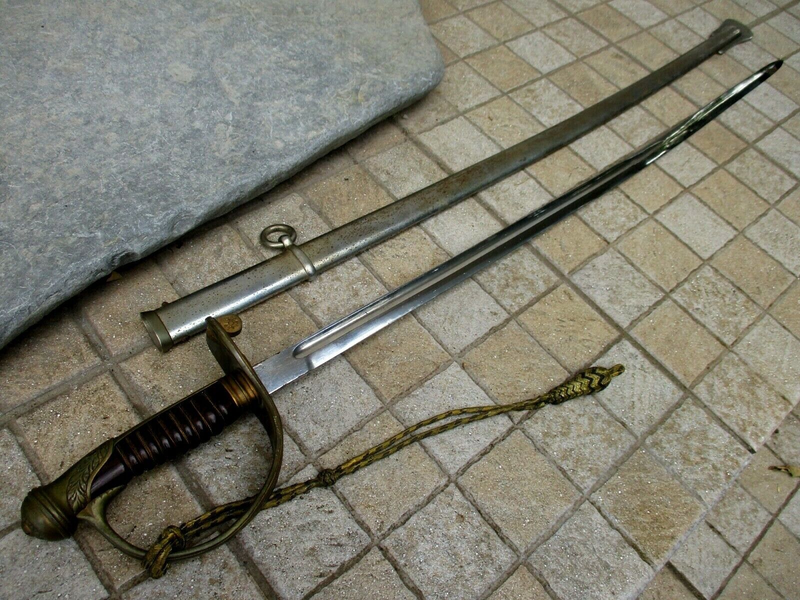 Antique Original French Cavalry Military Officer Museum Sword Sabre & Sheath 