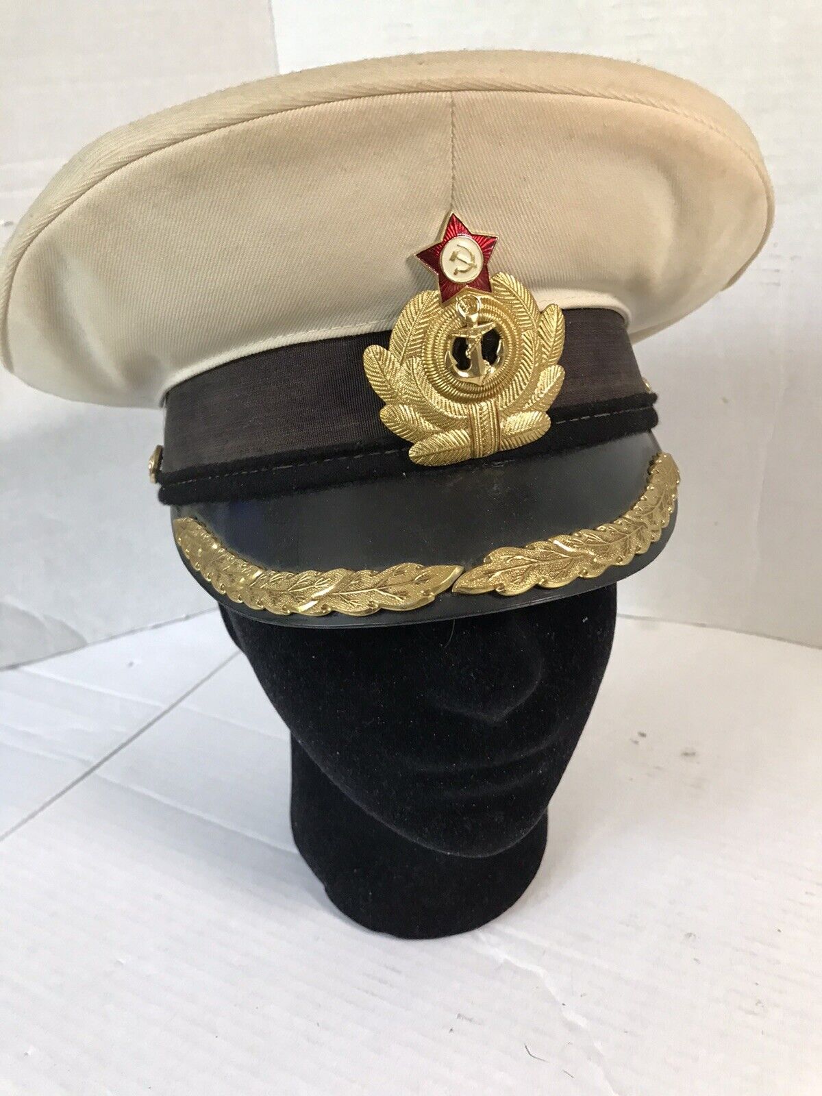 Vintage Russia Soviet Union USSR Military Navy Naval Officer White Cap
