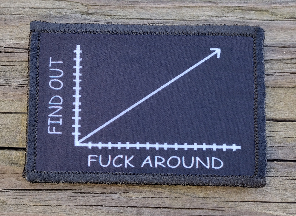 F Around Chart Morale Patch Hook and Loop Army Custom Tactical Funny 2A Gear