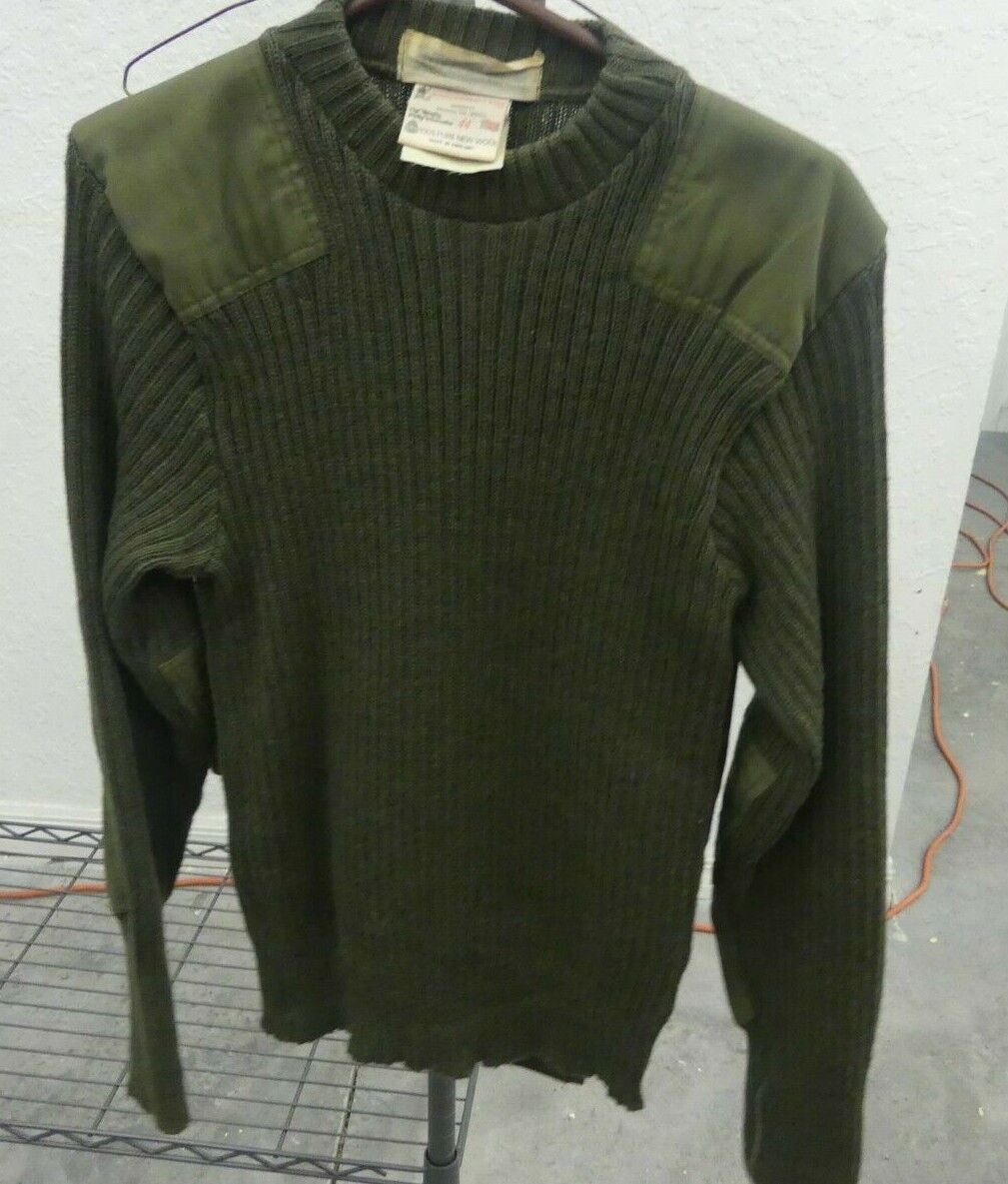 Vintage USMC Alpha Green Service Trousers and Wool Sweater