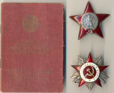 Soviet Banner Georgian Medal Order GPW Red Star Kill 20 Germans document (3044)