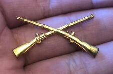 US Army Infantry Crossed Rifles Military Insignia Collar Pin  picture