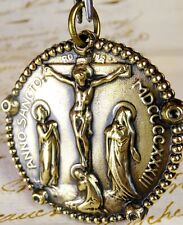 RARE WWII Chaplains Complete Catholic Rosary Fob 1933 Jubilee Year Bronze Medal picture