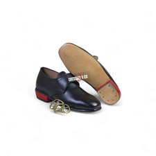 18TH CENTURY GEORGIAN SHOES – COLONIAL BUCKLE SHOES WITH RED HEEL, Made to Size